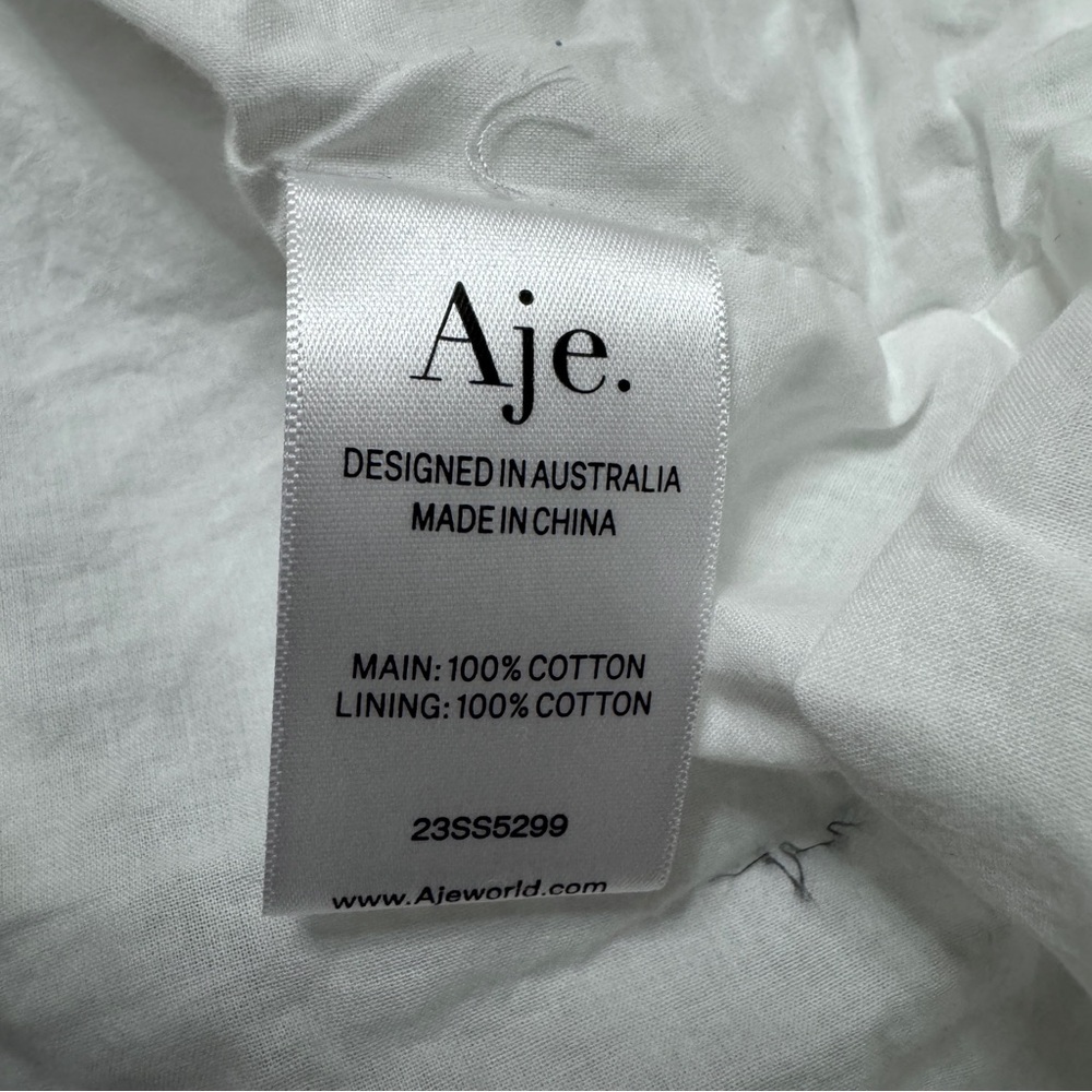 Aje Dahlia Flounce Twist Belted Mini Dress Cotton size US 8 - Picture 10 of 15